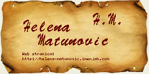 Helena Matunović vizit kartica